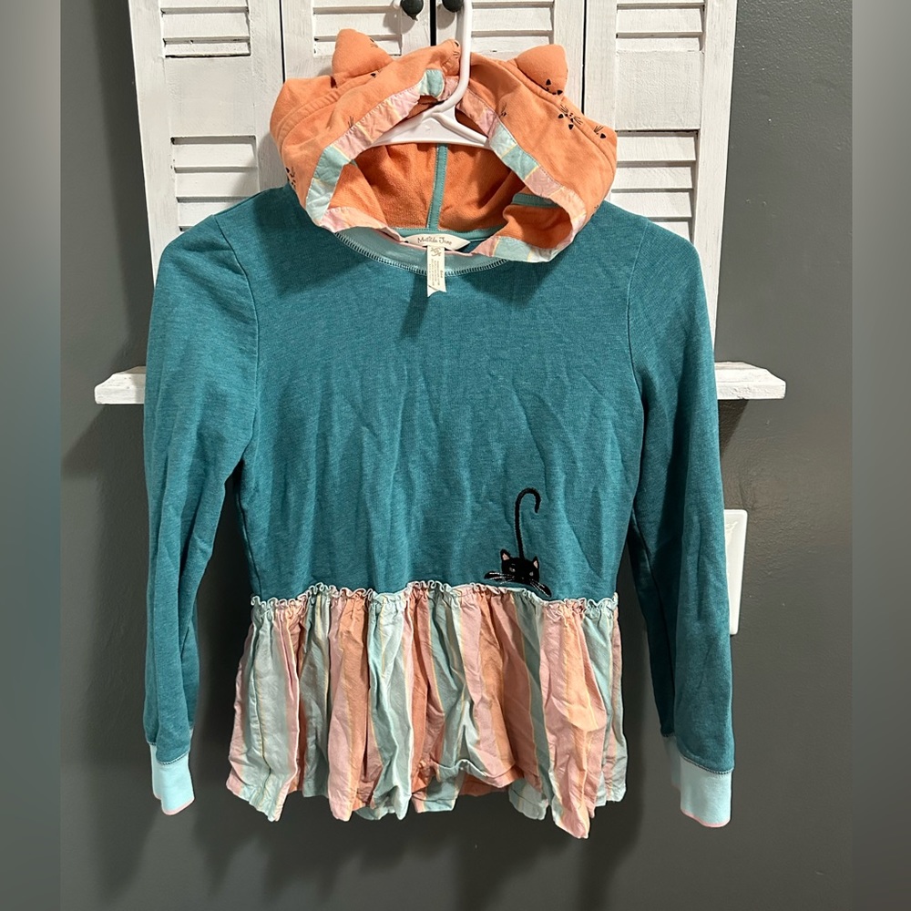 Matilda Jane cat hooded shirt. Adorable size 10 EUC